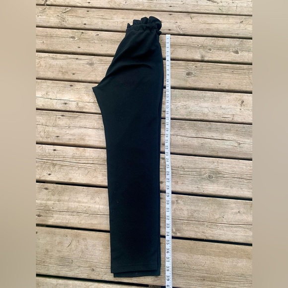 💜 SHEIN High-Waisted Black Ruffle Waist Pants Size M - Picture 5 of 6